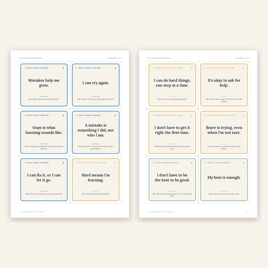 The Enough Cards – 20 Printable Affirmation Cards for Kids Who Fear Mistakes (Ages 4–8)