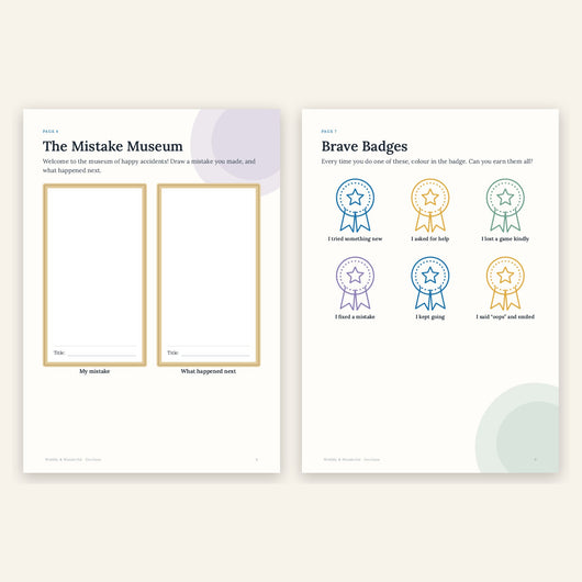 Wobbly & Wonderful – Printable Activity Book for Kids Who Fear Mistakes (Ages 4–8)