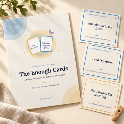 The Enough Cards – 20 Printable Affirmation Cards for Kids Who Fear Mistakes (Ages 4–8)